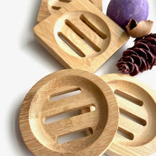 Load image into Gallery viewer, Bamboo Wood Tray for Soap, Shower Steamers & More: Round