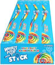 Load image into Gallery viewer, Whirly Pop Mega Stick Sour Fruity Chewy Candy
