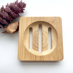 Bamboo Wood Tray for Soap, Shower Steamers & More: Round