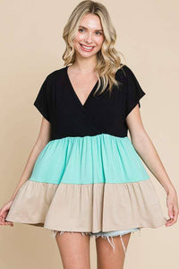 Tiered Color Block Top