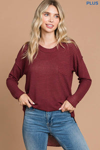 Scoop Neck Patch Pocket Top