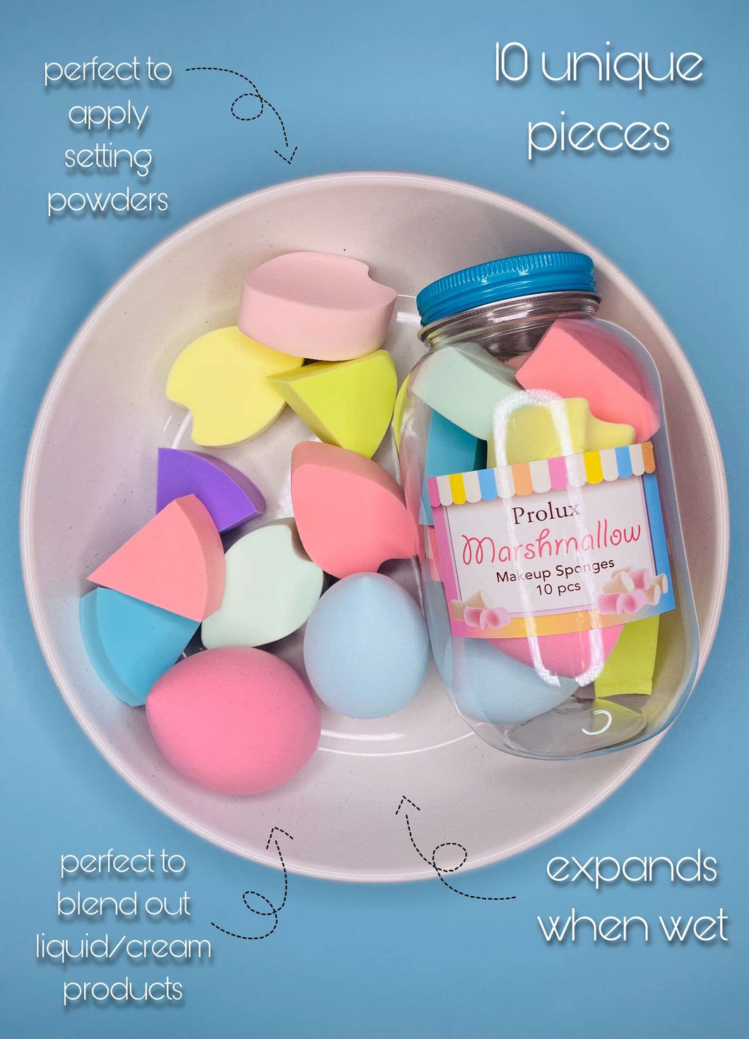 Marshmallow 10 PC Makeup Sponge Soft