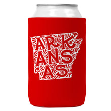 Load image into Gallery viewer, Arkansas Can Coozie Cooler for 12oz Cans Black
