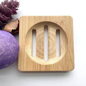 Bamboo Wood Tray for Soap, Shower Steamers & More: Square