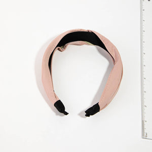 Wrinkled Leather Headband Pink