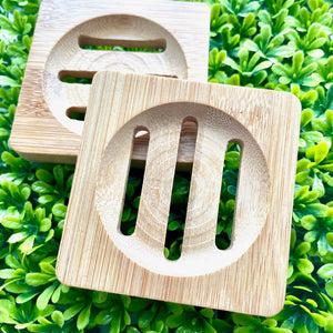 Bamboo Wood Tray for Soap, Shower Steamers & More: Square