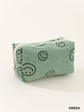 Load image into Gallery viewer, SMILEY FACE CORDUROY COSMETIC POUCH
