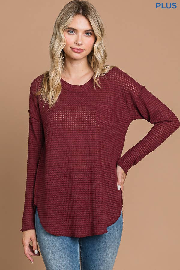 Scoop Neck Patch Pocket Top