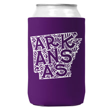 Load image into Gallery viewer, Arkansas Can Coozie Cooler for 12oz Cans Black
