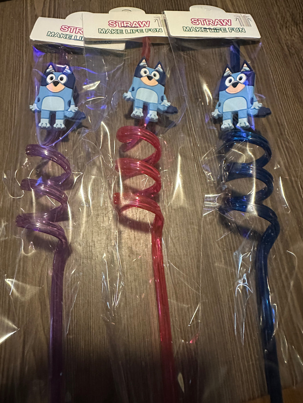 Blue Dog Crazy Straw
