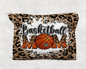 Basketball Mom Leopard Print|Canvas Zipper Bag