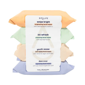 SpaLife Makeup Remover Facial Wipes- 4 Pack