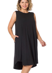 Plus Tank Shift Dress with Pockets