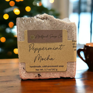 Salt scrub soap- peppermint mocha