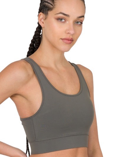 Gray Athletic Sports Bra