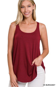 Burgundy Flowy Tank Top